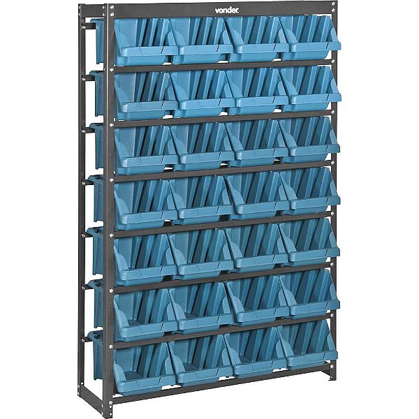 Estante metálica com gaveteiros modelo prático azul 28/7 VONDER