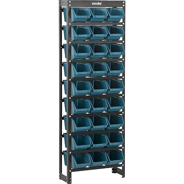 Estante metálica com gaveteiros modelo prático azul 27/5 VONDER