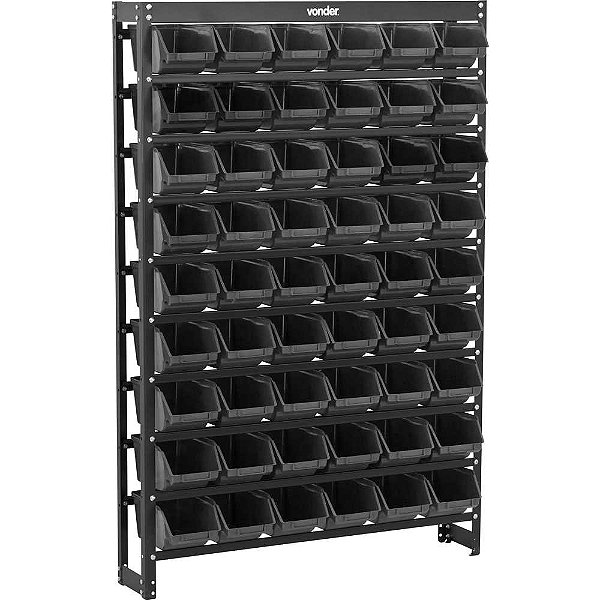 Estante metálica com gaveteiros modelo prático preto 54/5 VONDER
