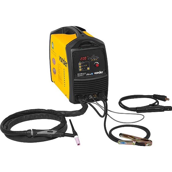 Inversor para solda com eletrodo e TIG 200 A RIV 206 AC/DC com alimentação 85V - 265V automático monofásico VONDER