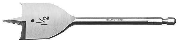 Broca para Madeira com Ponta Chata 1/4" 150 mm Tramontina MASTER em Aço Especial