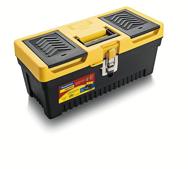 Caixa Plástica para Ferramentas 17" Tramontina MASTER com Bandeja Removível e Trava Metálica