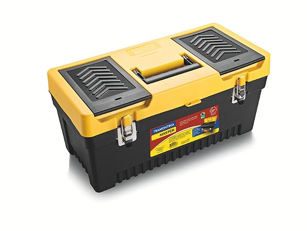 Caixa Plástica para Ferramentas 20" Tramontina MASTER com Bandeja Removível e Travas Metálicas