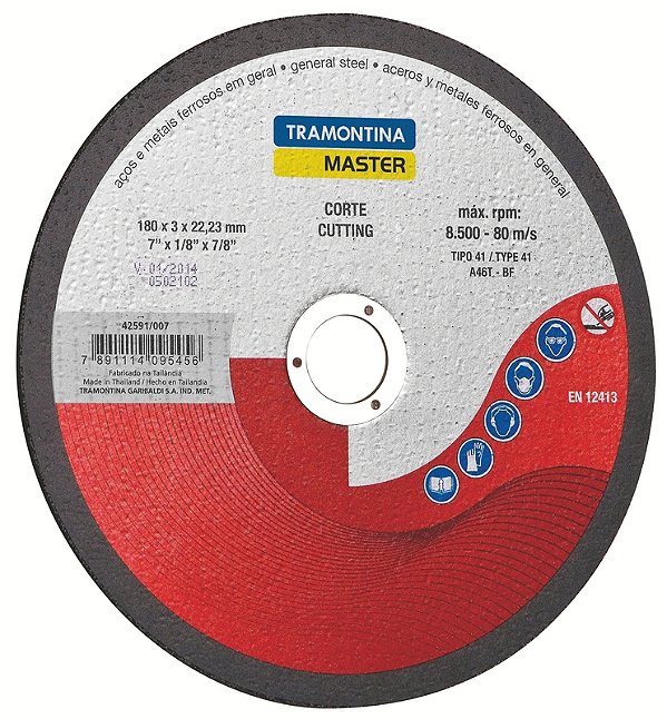 Disco de corte 7" Tramontina MASTER para Aços e Metais