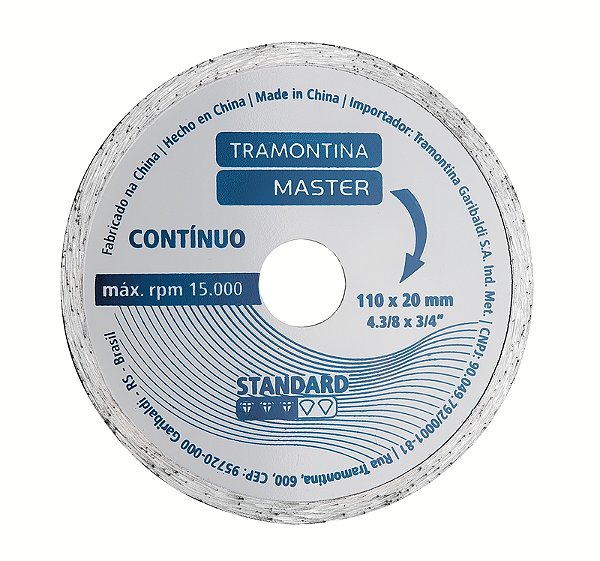 Disco de Corte Diamantado Contínuo 4.3/8" Tramontina MASTER Standard