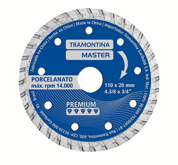 Disco de Corte Diamantado Turbo Tramontina MASTER para Porcelanato