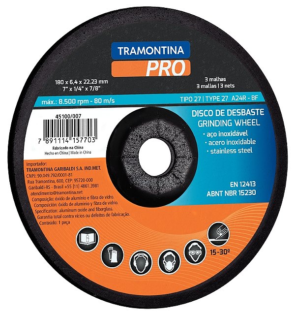 Disco de Desbaste para Aço Inox 9" Tramontina PRO