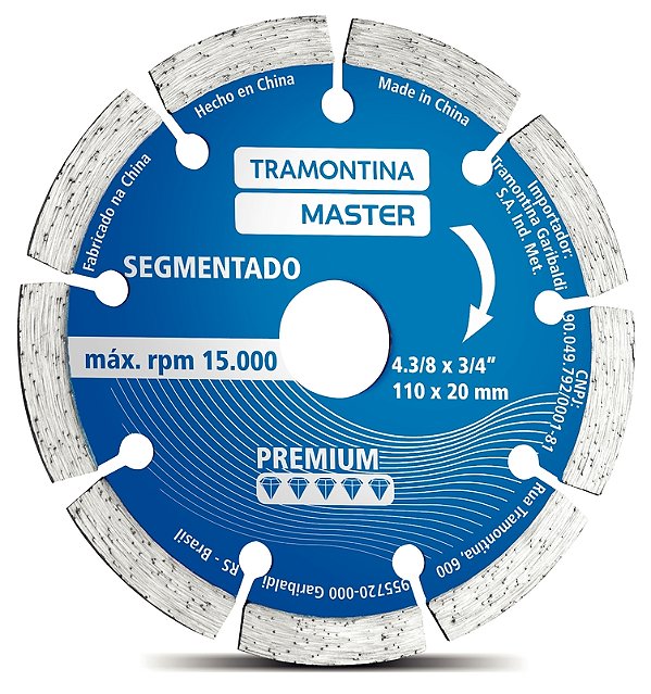 Disco Diamantado Segmentado 4.3/8" Tramontina MASTER Premium