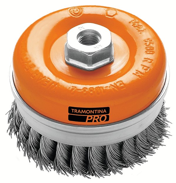 Escova Tipo Copa Arame Entrançado 4'' Tramontina PRO