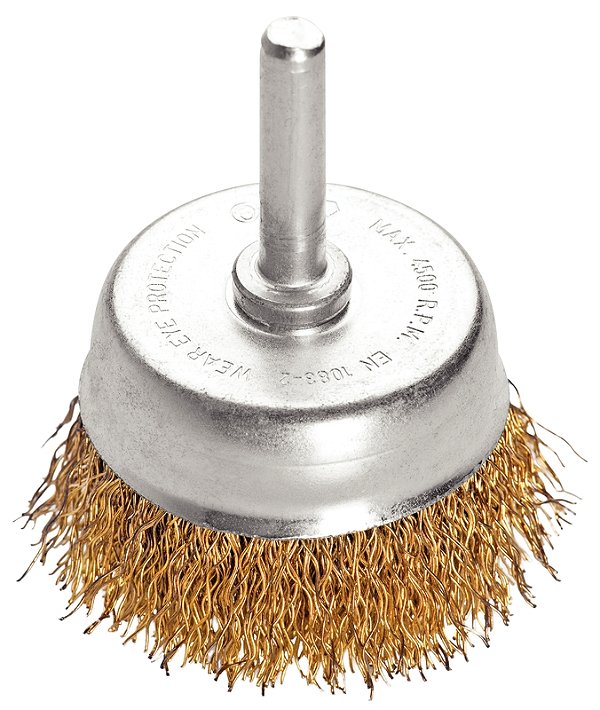 Escova Tipo Copo Arame Ondulado com Haste 3x1/4'' Tramontina PRO