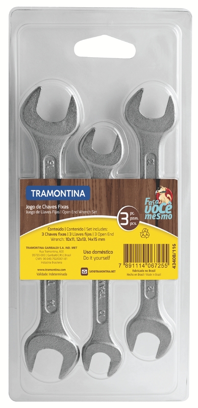 Jogo de Chaves Fixas Tramontina 3 Peças – Tamanhos de 10 mm a 15 mm