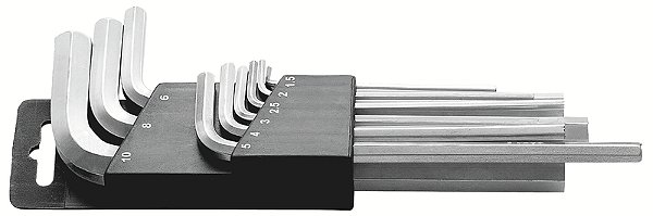 Jogo de Chaves Hexagonais Longas Tramontina MASTER 9 Peças – Aço Especial, Tamanhos de 1,5 mm a 10 mm