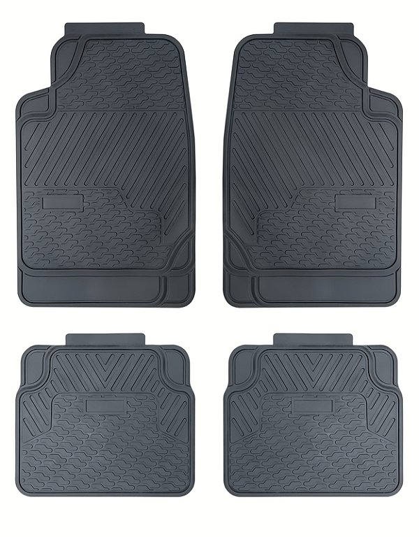 Jogo de Tapetes Automotivos Tramontina Universal em Borracha – 4 Peças, Textura Antiderrapante, Ajustável para Vários Modelos de Veículos