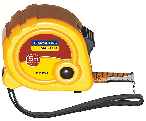 Trena Tramontina MASTER com Fita de Aço e Corpo em ABS com Freio Duplo 5 m