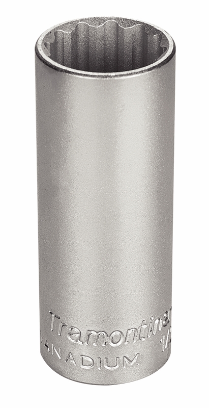 Soquete Estriado Longo em Aço Cromo Vanádio 30 mm - Encaixe 1/2" Tramontina PRO