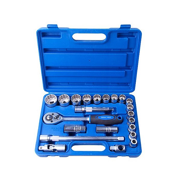 Jogo de Soquetes Estriados 1/2" 22 peças R010230 - Riosul Tools