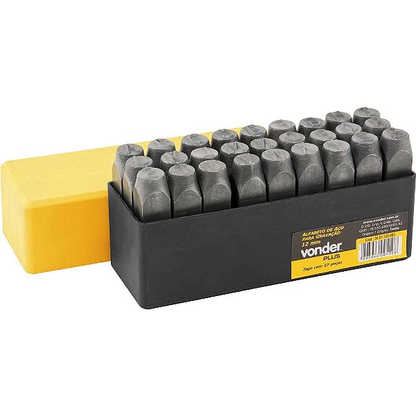 Alfabeto/punção de aço para gravação 10mm VONDER PLUS