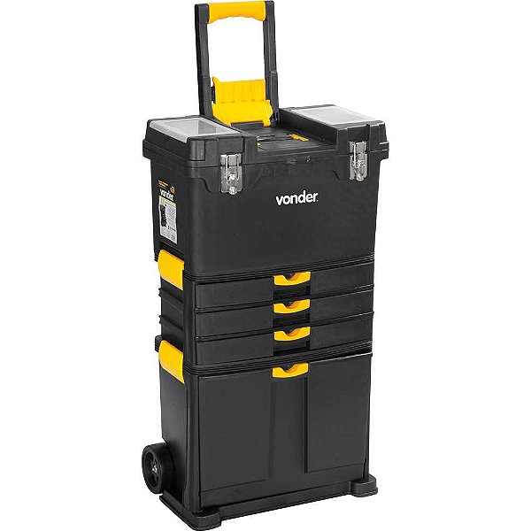 Caixa para ferramentas plástica com rodas 46,0cm x 26,0cm x 82,0cm CRV 0500 VONDER