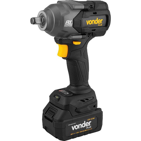 Chave de impacto bateria 20V encaixe de 1/2" fonte de carregamento bivolt automático CIV 212B VONDER PLUS