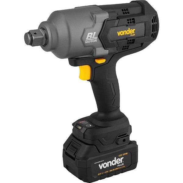 Chave de impacto bateria 20V encaixe de 3/4" fonte de carregamento bivolt automático CIV 234B VONDER PLUS