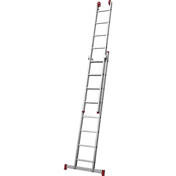 Escada extensiva de alumínio 2 x 8 degraus 3 em 1 ESC0617 BOTAFOGO