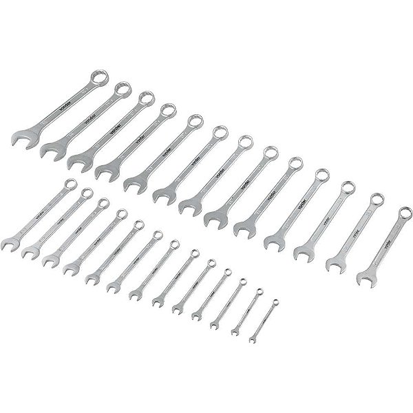 Jogo de chaves combinadas 6mm a 32mm 26 peças com suporte VONDER