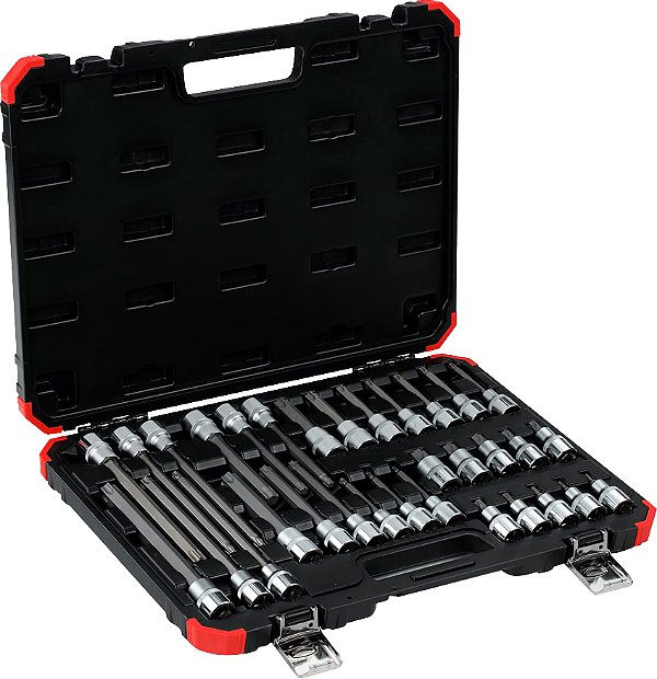 Jogo de soquetes hexalobular encaixe de 1/2" 32 peças R68003032 GEDORE RED