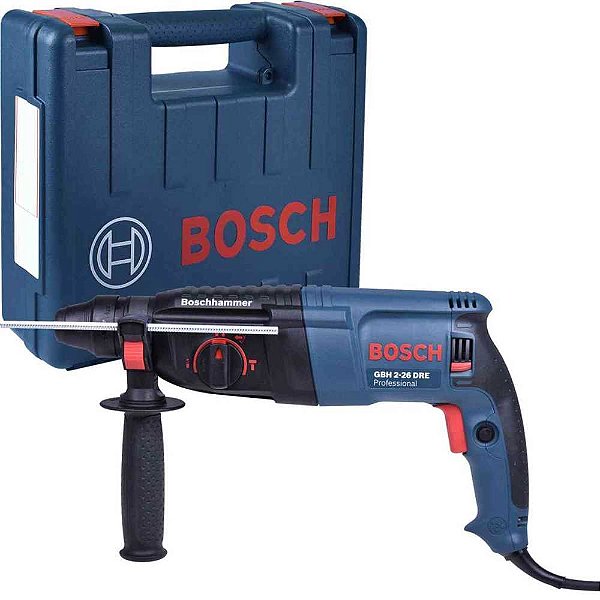 Martelete perfurador/rompedor 800W 900 RPM 4.400 IPM GBH 2-26 DRE 3 J 220V 06112537E0 com maleta BOSCH