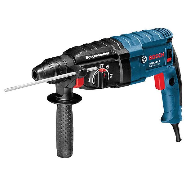 Martelete perfurador/rompedor 820W GBH 2-24D 1.300 RPM 5.100 IPM 2,7 J 220V com maleta 06112A02E0 BOSCH
