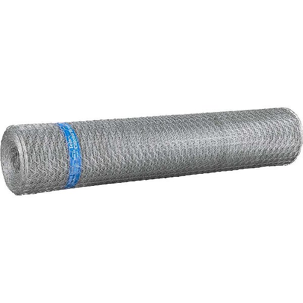 Tela metálica hexagonal galinheiro coleira branca malha 2" 18 BWG x 1,2m com 50m MORLAN