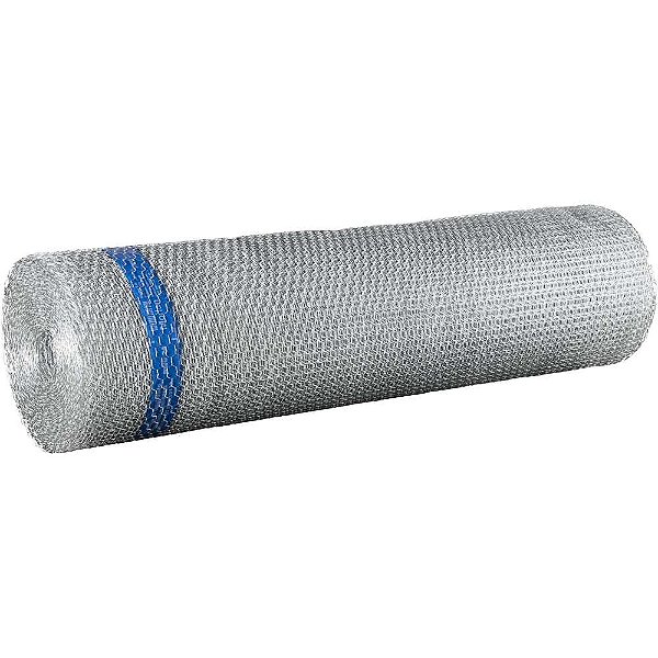 Tela metálica hexagonal viveiro malha 1/2" 24 BWG x 1,0m com 50m MORLAN