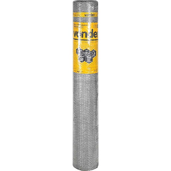 Tela metálica hexagonal viveiro malha 1/2" 24 BWG x 1,5m com 50m VONDER