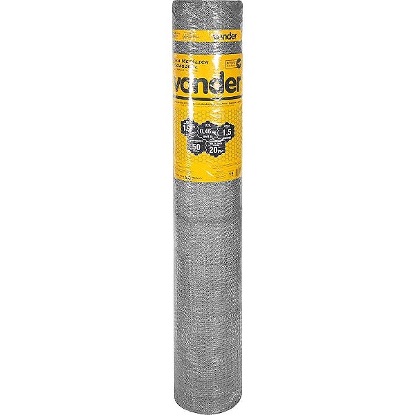 Tela metálica hexagonal viveiro malha 1/2" 26 BWG x 1,5m com 50m VONDER