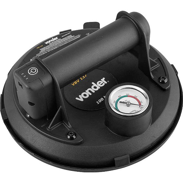 Ventosa 203mm com bomba de vácuo a bateria 3,7V recarregável 100 kgf VBV 137 VONDER