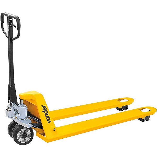 Paleteira hidráulica 1,5 tonelada (1,5 tf) 1.800mm x 685mm longa roda dupla de nylon PLV 156 VONDER