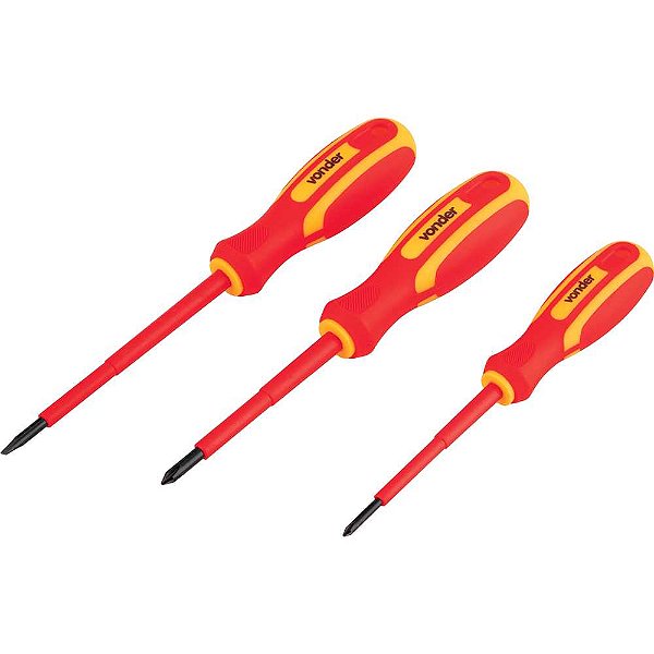 Jogo de chaves de fenda/phillips com 3 peças IEC60900 VONDER