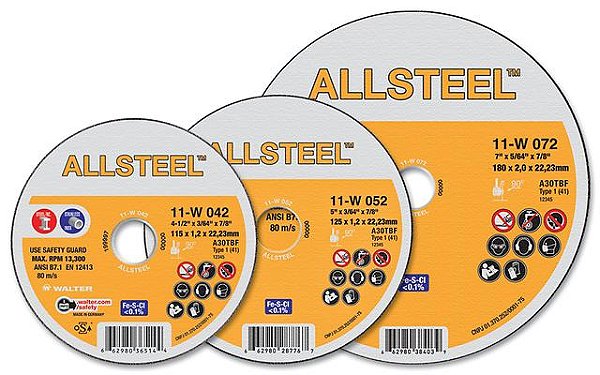 Disco de corte 114mm x 1,2mm x 22,23mm Allsteel 11 W042 WALTER