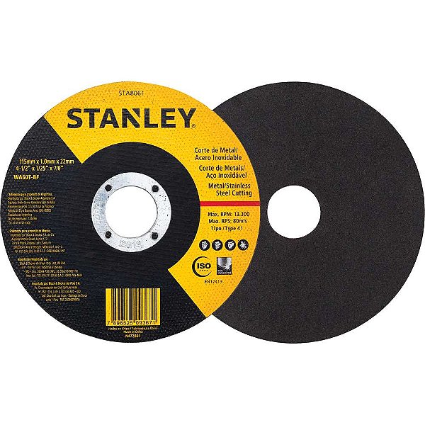 Disco de corte 114,3mm x 1,0mm x 22,2m STA8061 STANLEY