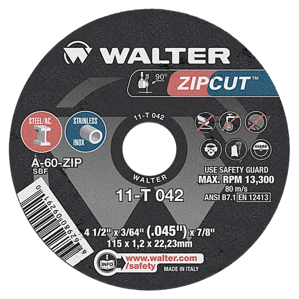 Disco de corte 125mm x 1,2mm x 22,23mm ZipCut 11T052 WALTER