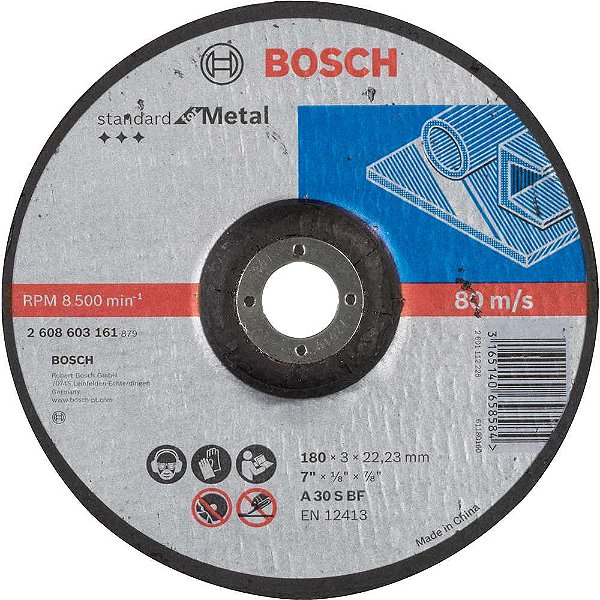 Disco de corte 180mm x 3,0mm x 22,23mm 2608603161 BOSCH