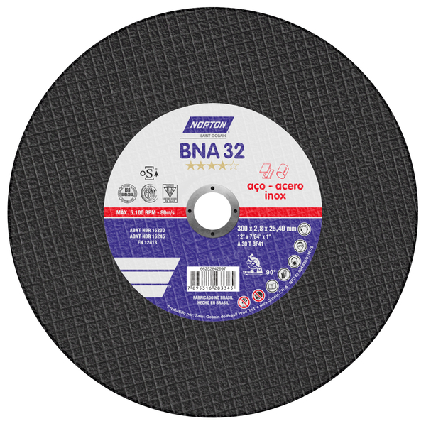 Disco de corte 300mm x 2,8mm x 25,4mm BNA32 NORTON