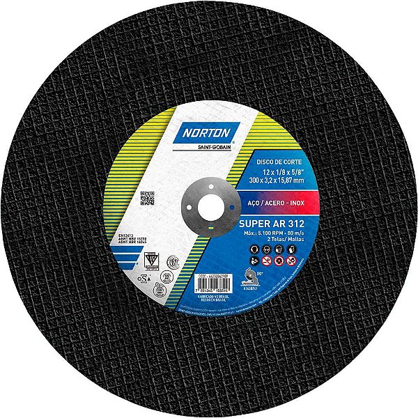 Disco de corte 300mm x 3,2mm x 15,87mm AR 312 NORTON