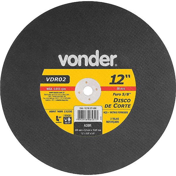 Disco de corte 300mm x 3,2mm x 15,87mm VDR02 VONDER