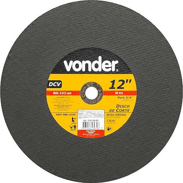 Disco de corte 300mm x 3,2mm x 19,05mm DCV VONDER
