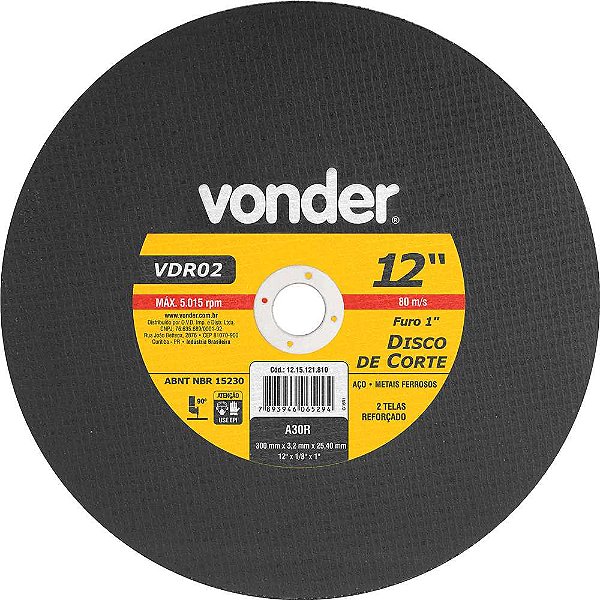 Disco de corte 300mm x 3,2mm x 25,40mm VDR02 VONDER