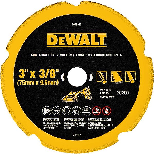 Disco de corte 76,2mm x 9,5mm Multicorte DW8530 DEWALT