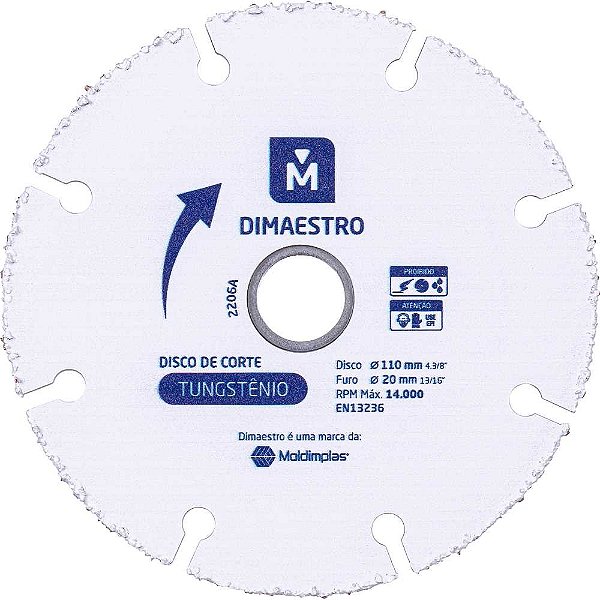 Disco de corte para madeira 110mm DIM17902 DIMAESTRO