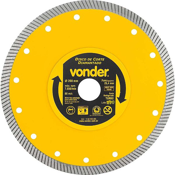 Disco de corte diamantado 200mm turbo VONDER
