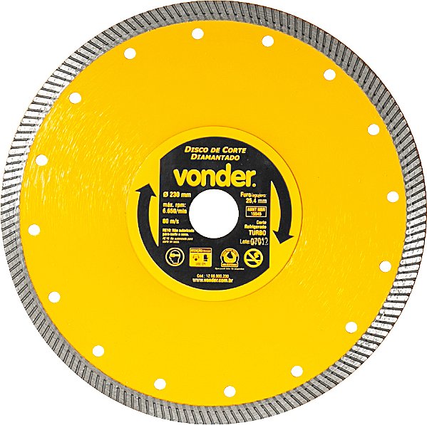 Disco de corte diamantado 230mm turbo VONDER