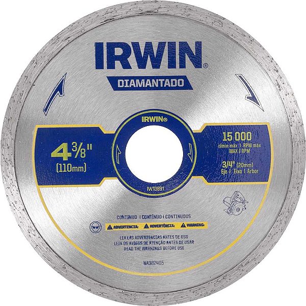 Disco de corte diamantado contínuo 110mm IW13891 IRWIN